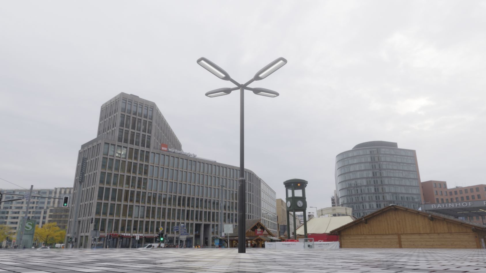 Street Light 11 version 4  3m with pole 3 Low-poly 3D model_7