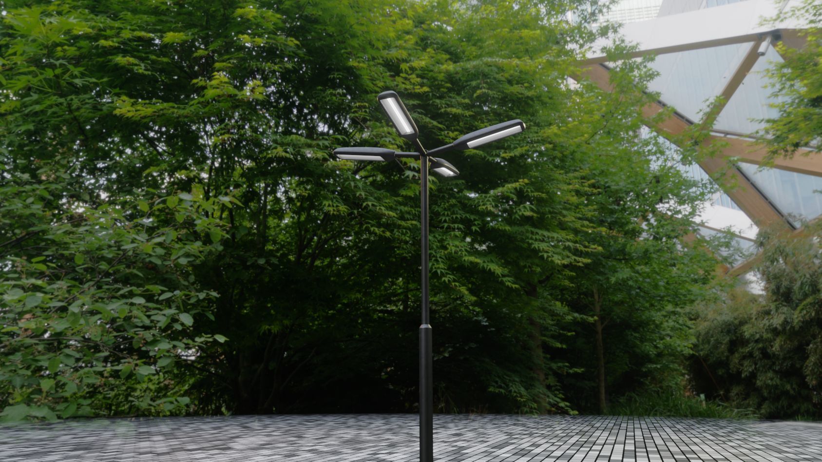 Street Light 11 version 4  3m with pole 3 Low-poly 3D model_77