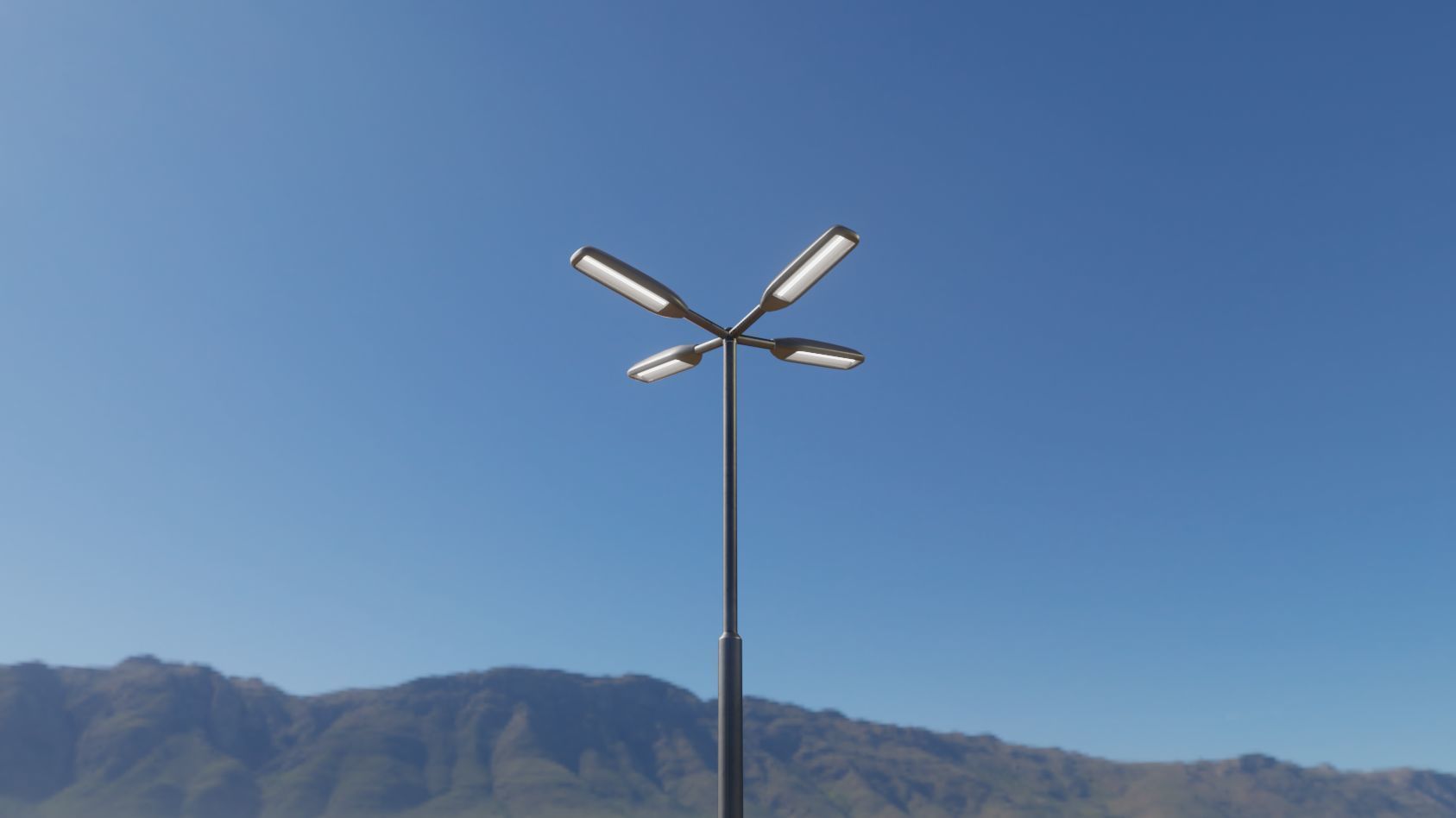Street Light 11 version 4  3m with pole 3 Low-poly 3D model_80