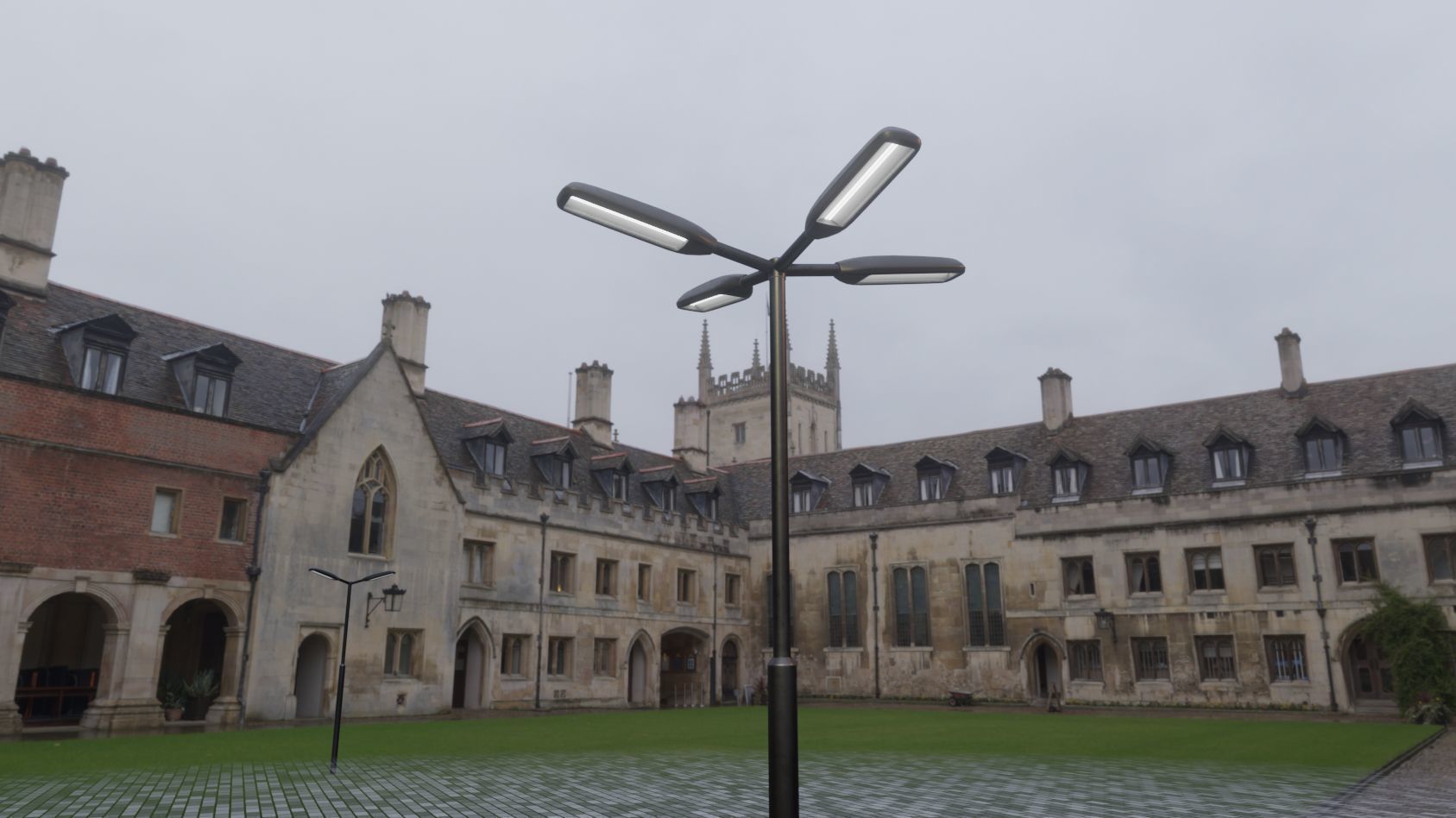 Street Light 11 version 4  3m with pole 3 Low-poly 3D model_24