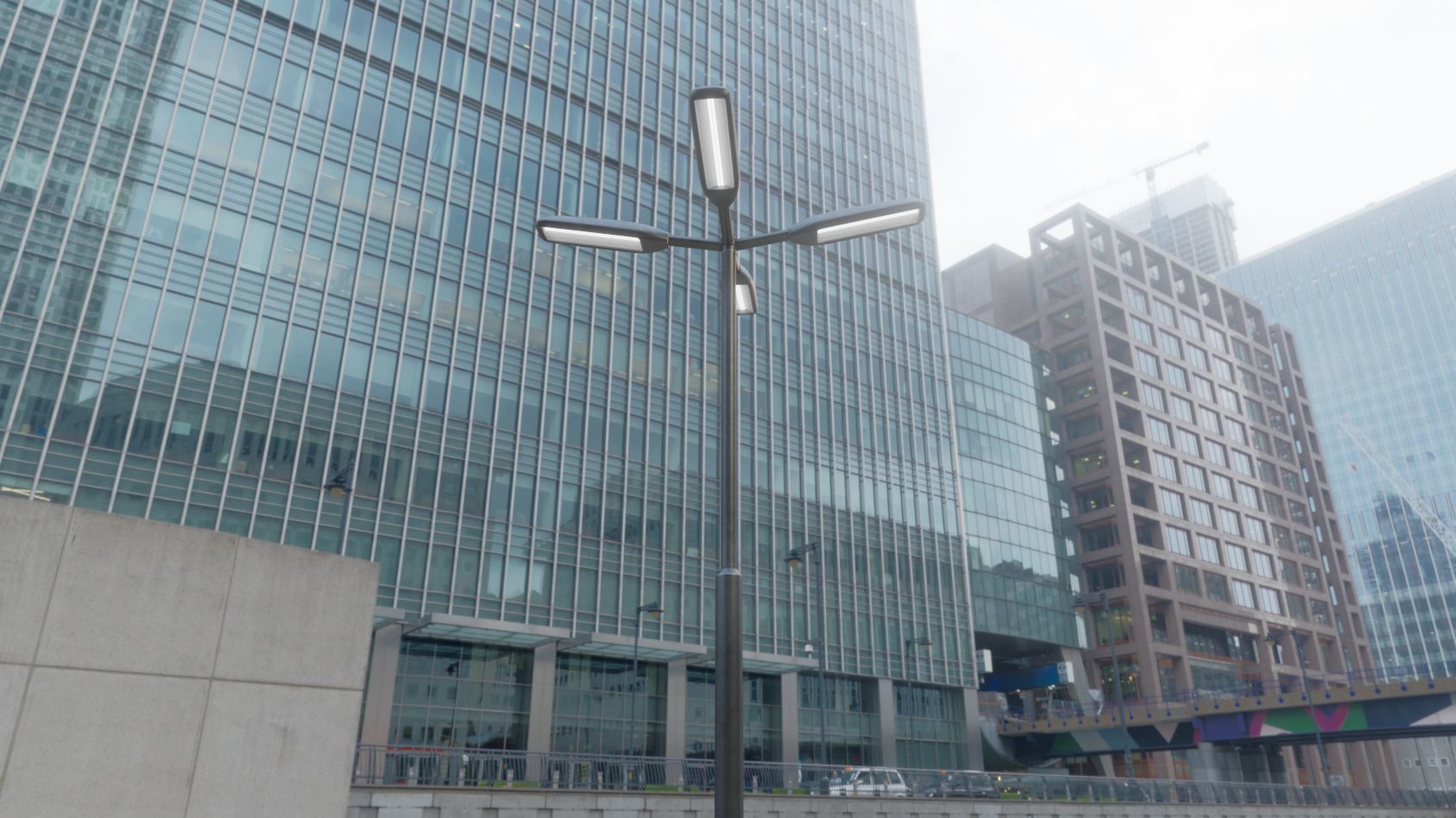 Street Light 11 version 4  3m with pole 3 Low-poly 3D model_19