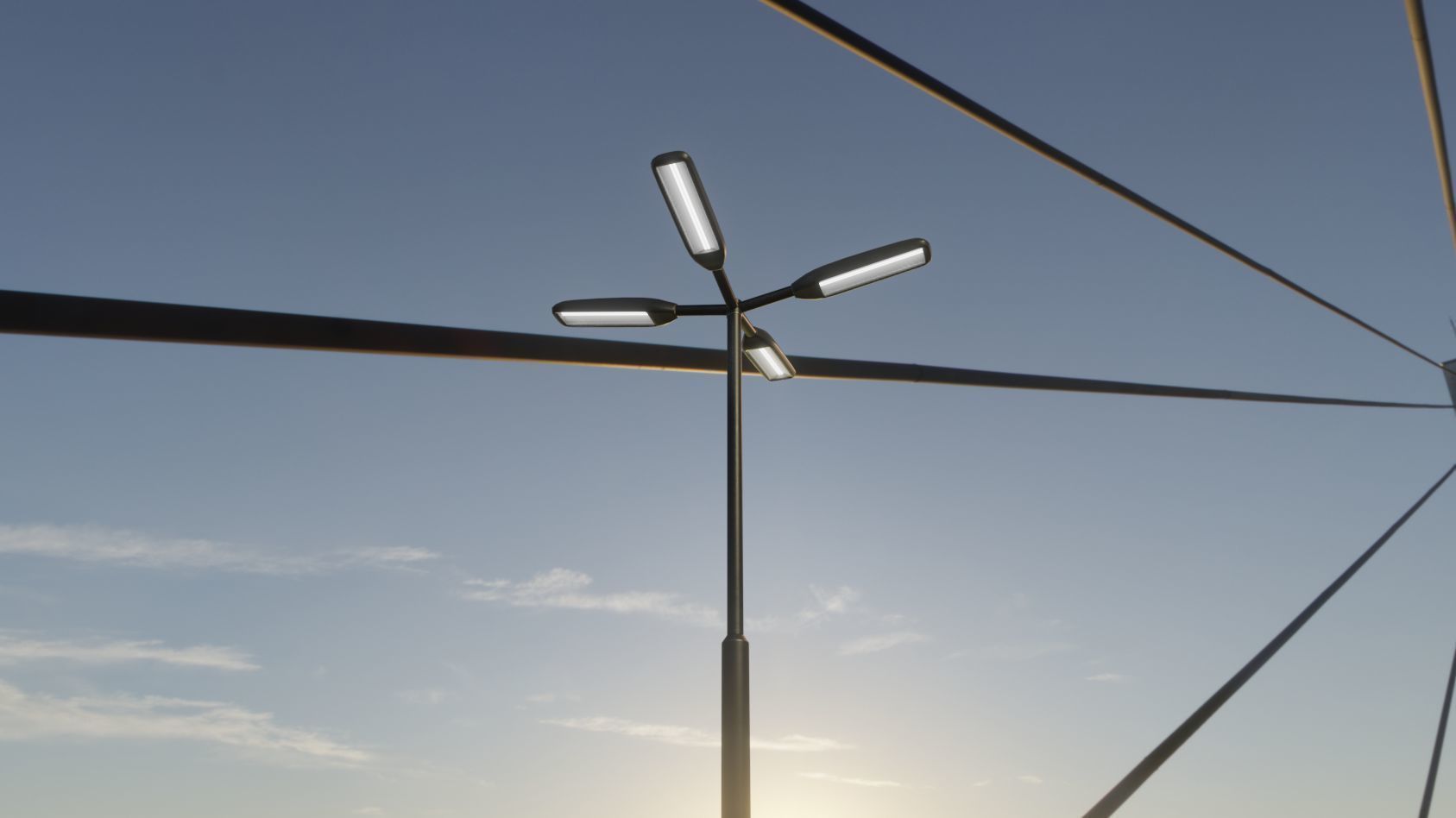 Street Light 11 version 4  3m with pole 3 Low-poly 3D model_85