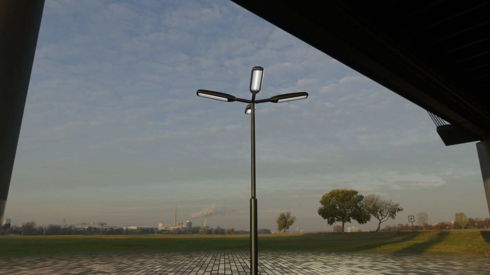 Street Light 11 version 4  3m with pole 3 Low-poly 3D model_42