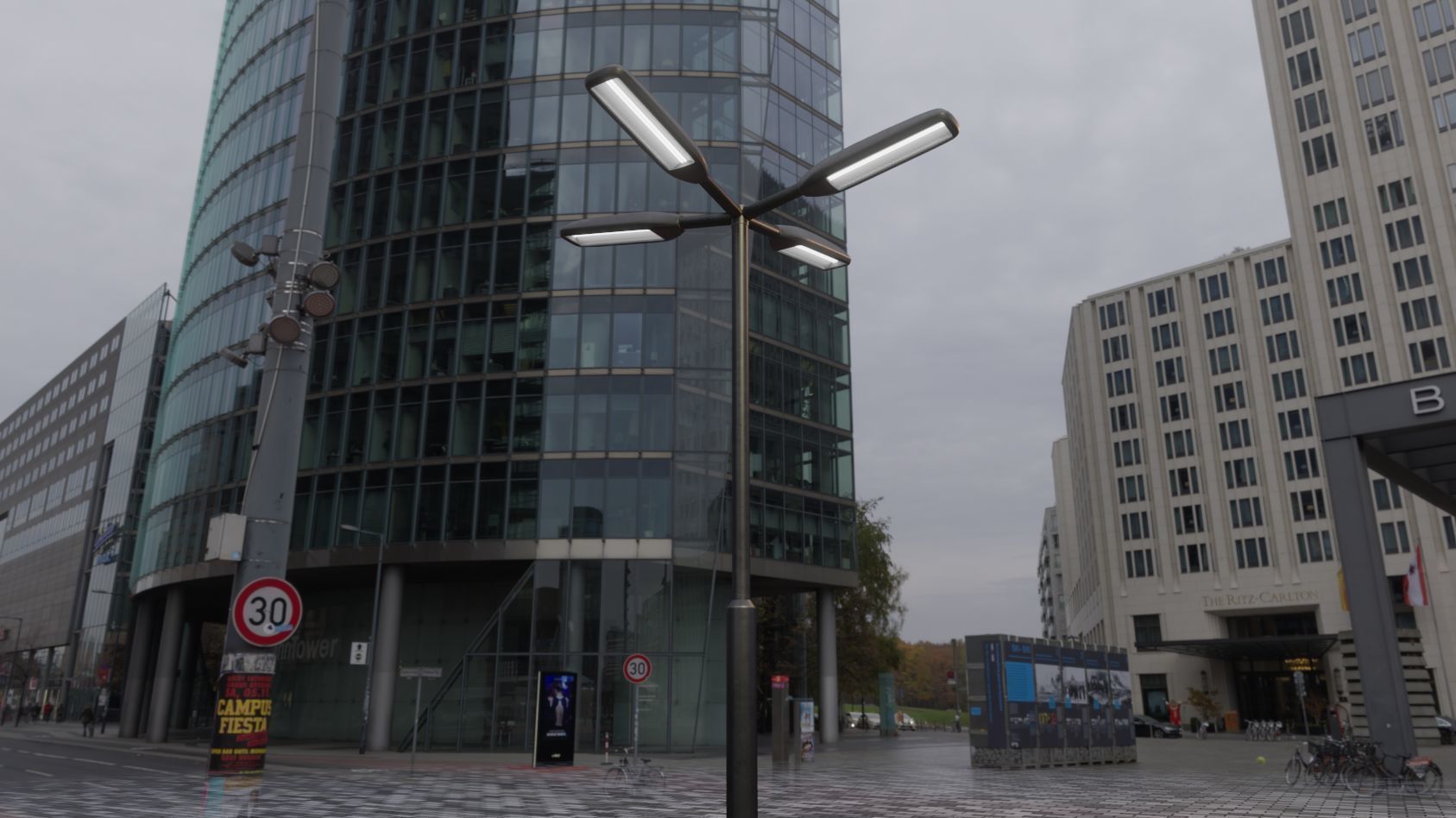 Street Light 11 version 4  3m with pole 3 Low-poly 3D model_22