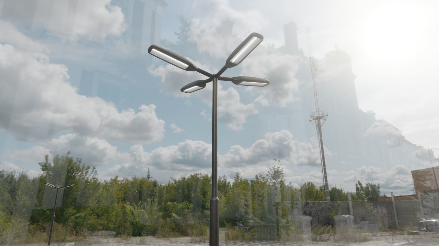 Street Light 11 version 4  3m with pole 3 Low-poly 3D model_90