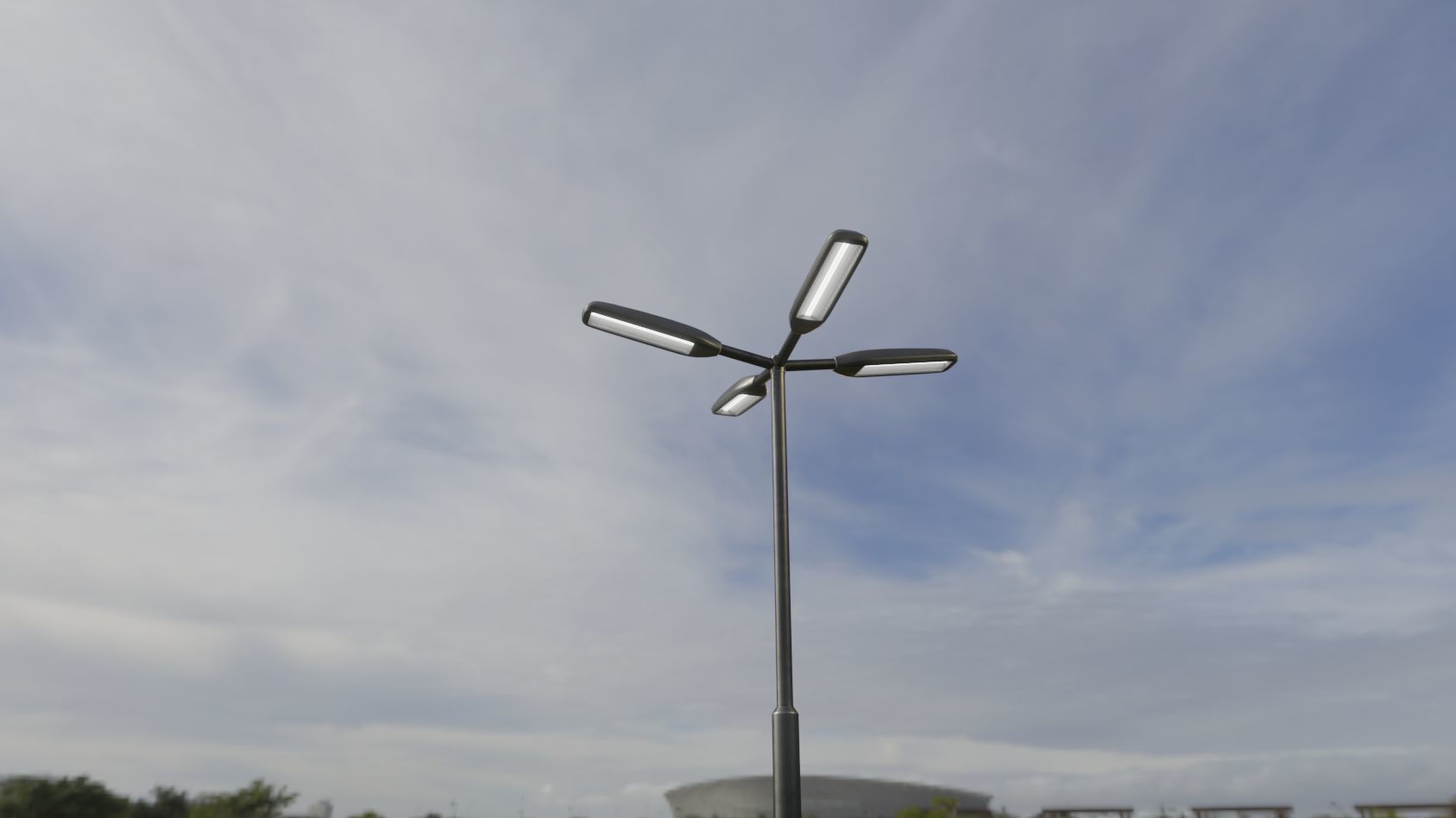Street Light 11 version 4  3m with pole 3 Low-poly 3D model_49