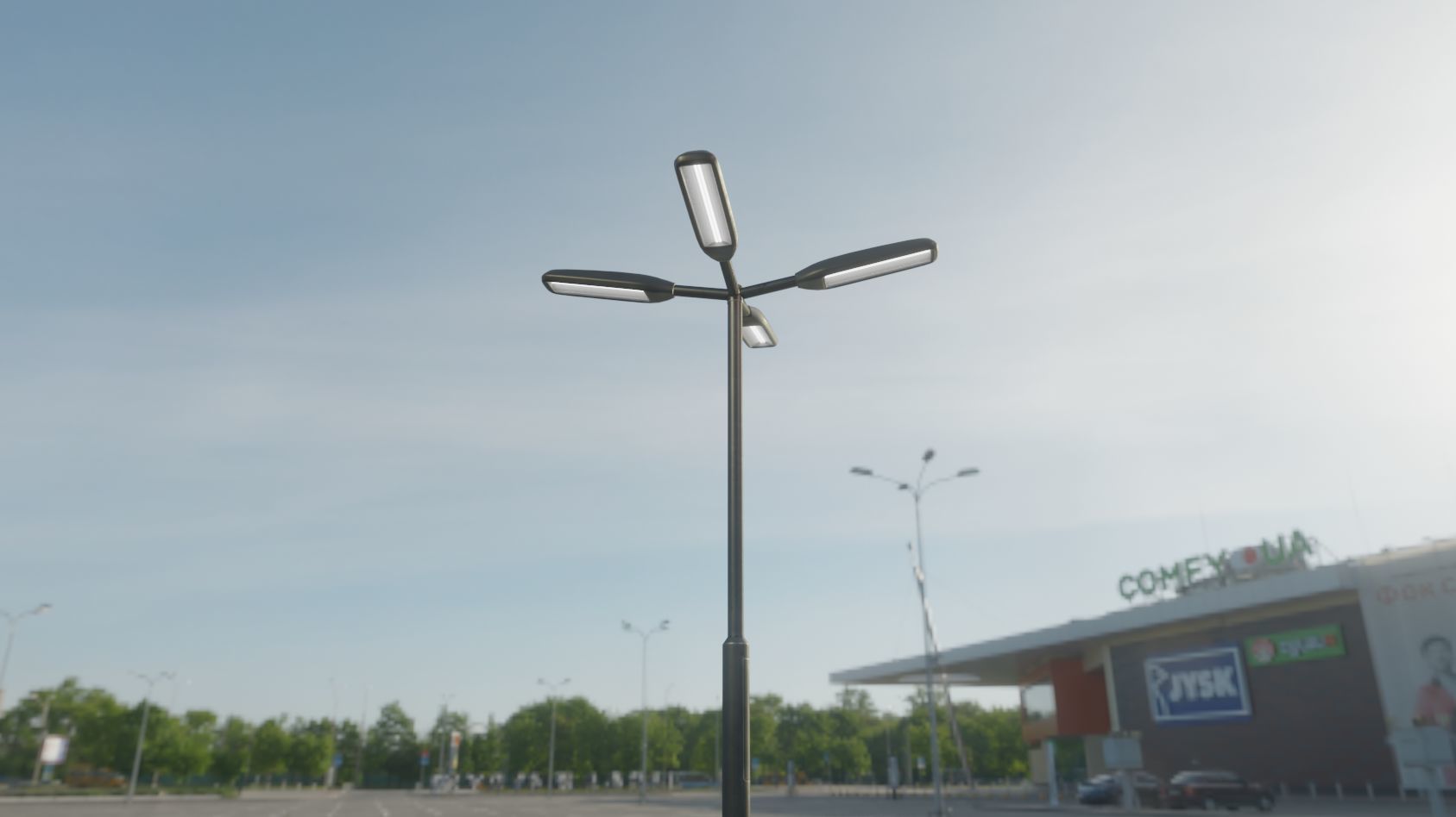 Street Light 11 version 4  3m with pole 3 Low-poly 3D model_61