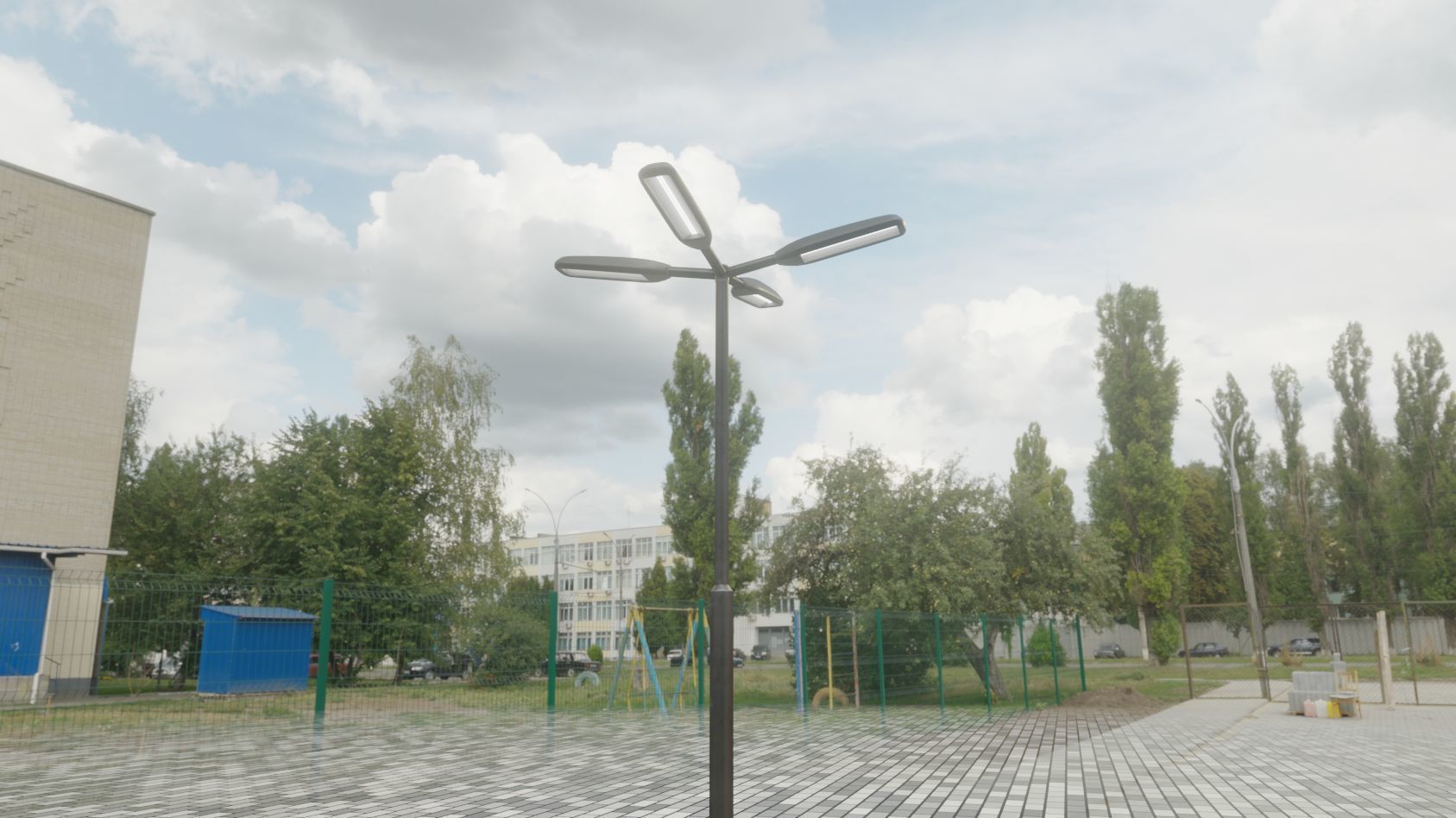 Street Light 11 version 4  3m with pole 3 Low-poly 3D model_12