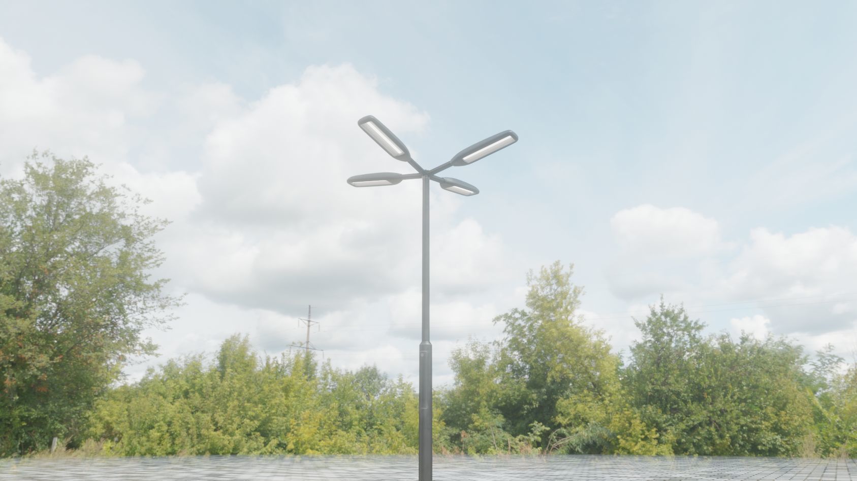 Street Light 11 version 4  3m with pole 3 Low-poly 3D model_38