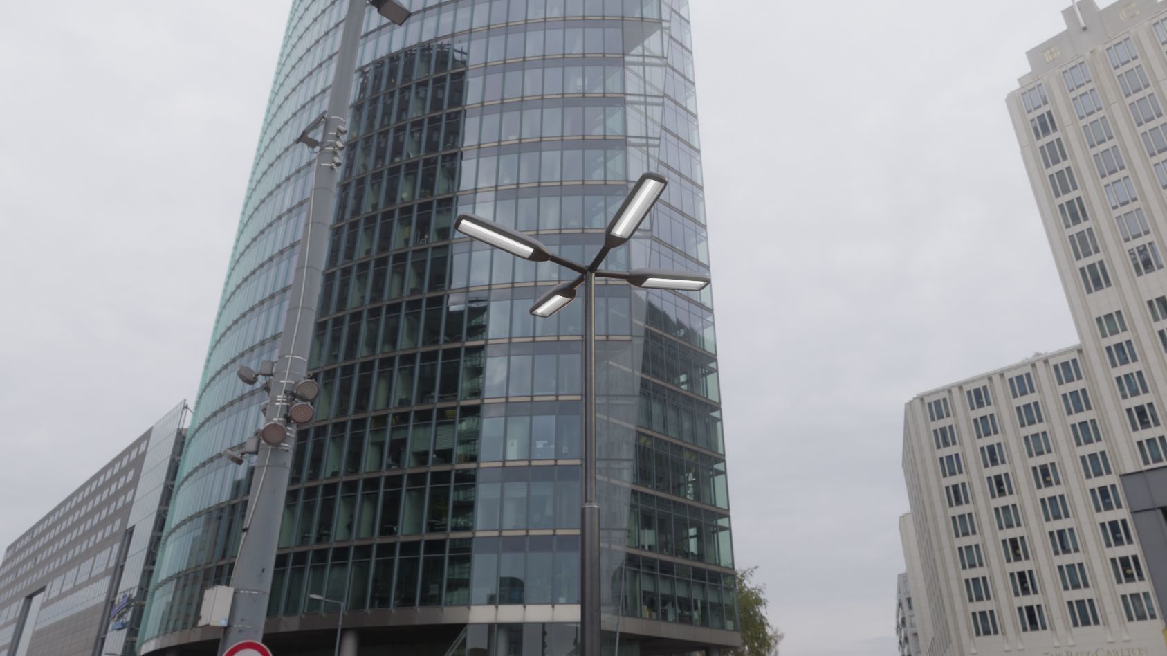 Street Light 11 version 4  3m with pole 3 Low-poly 3D model_81