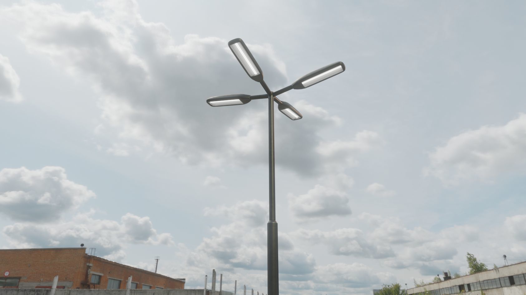 Street Light 11 version 4  3m with pole 3 Low-poly 3D model_53