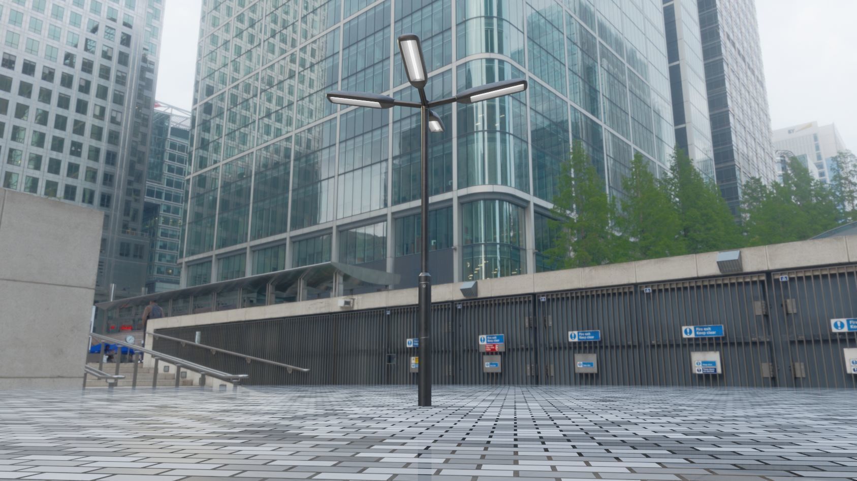 Street Light 11 version 4  3m with pole 3 Low-poly 3D model_5