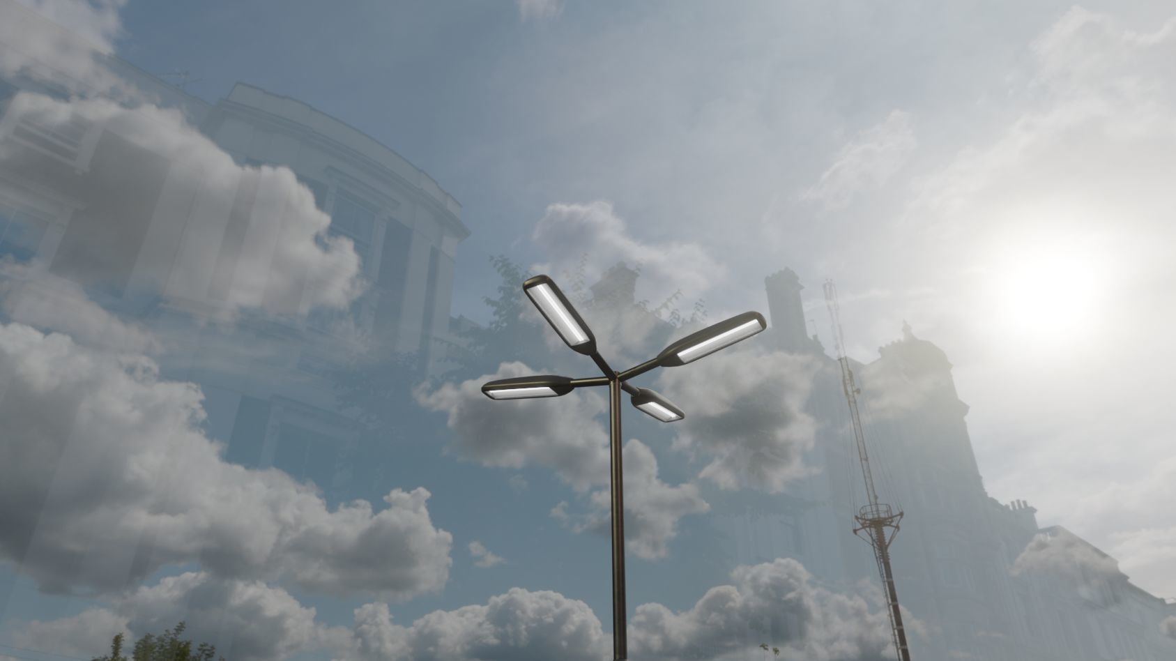 Street Light 11 version 4  3m with pole 3 Low-poly 3D model_30