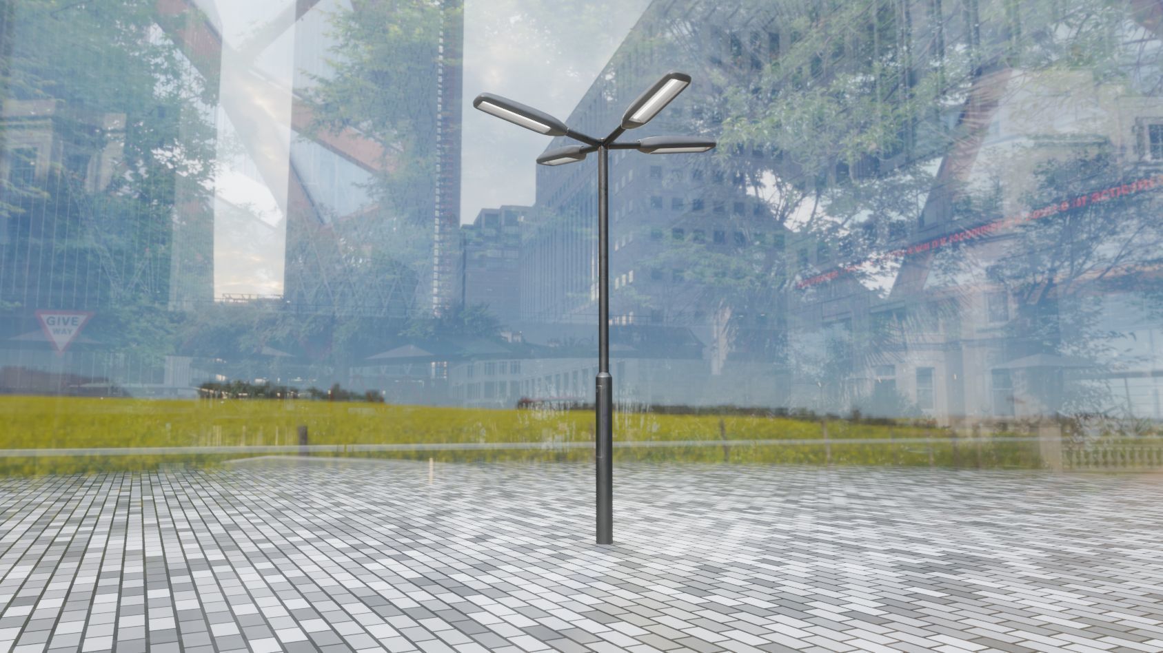 Street Light 11 version 4  3m with pole 3 Low-poly 3D model_73