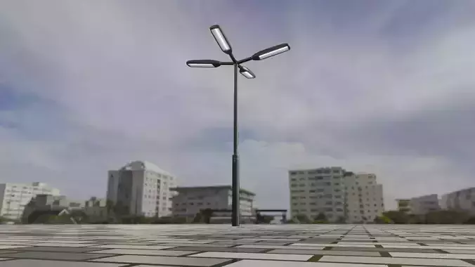 Street Light 11 version 4  3m with pole 3 Low-poly 3D model