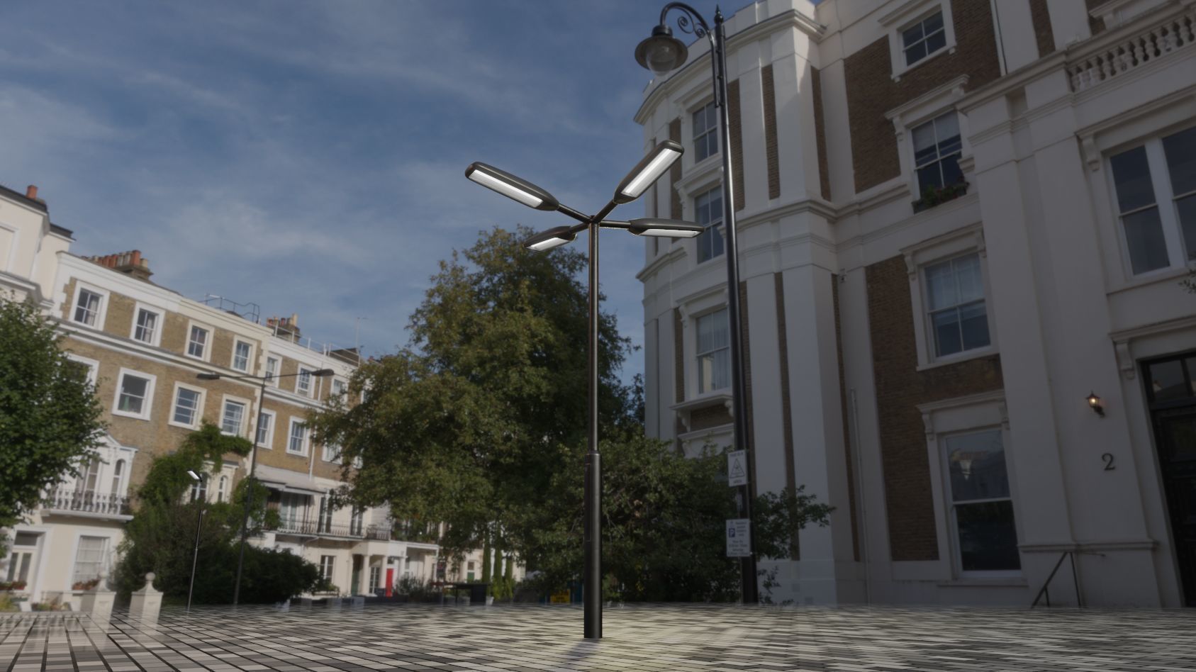 Street Light 11 version 4  3m with pole 3 Low-poly 3D model_8