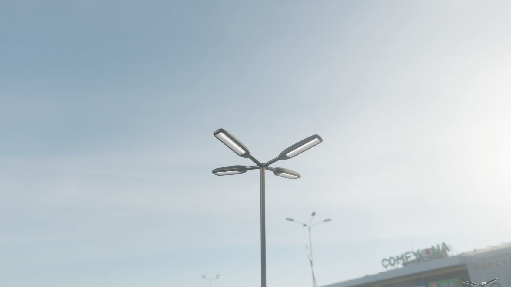 Street Light 11 version 4  3m with pole 3 Low-poly 3D model_31