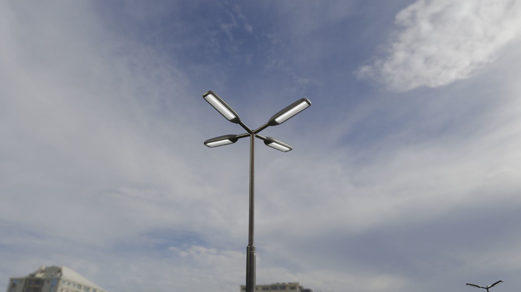 Street Light 11 version 4  3m with pole 3 Low-poly 3D model_64