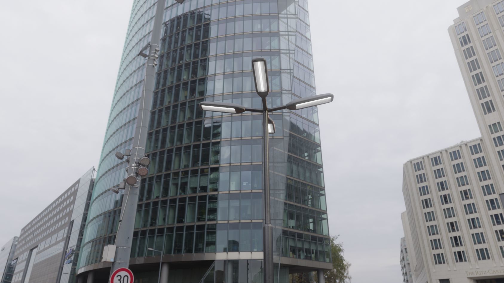 Street Light 11 version 4  3m with pole 3 Low-poly 3D model_51