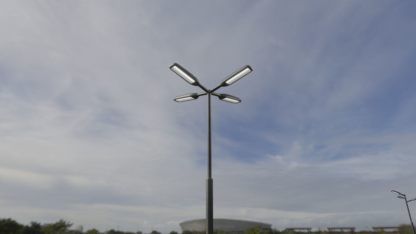 Street Light 11 version 4  3m with pole 3 Low-poly 3D model_79