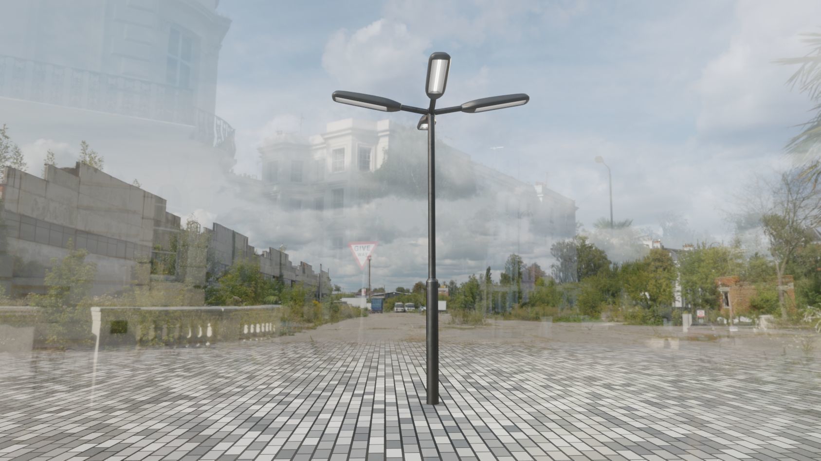 Street Light 11 version 4  3m with pole 3 Low-poly 3D model_75
