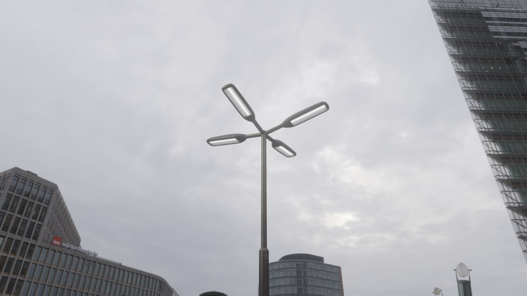 Street Light 11 version 4  3m with pole 3 Low-poly 3D model_96