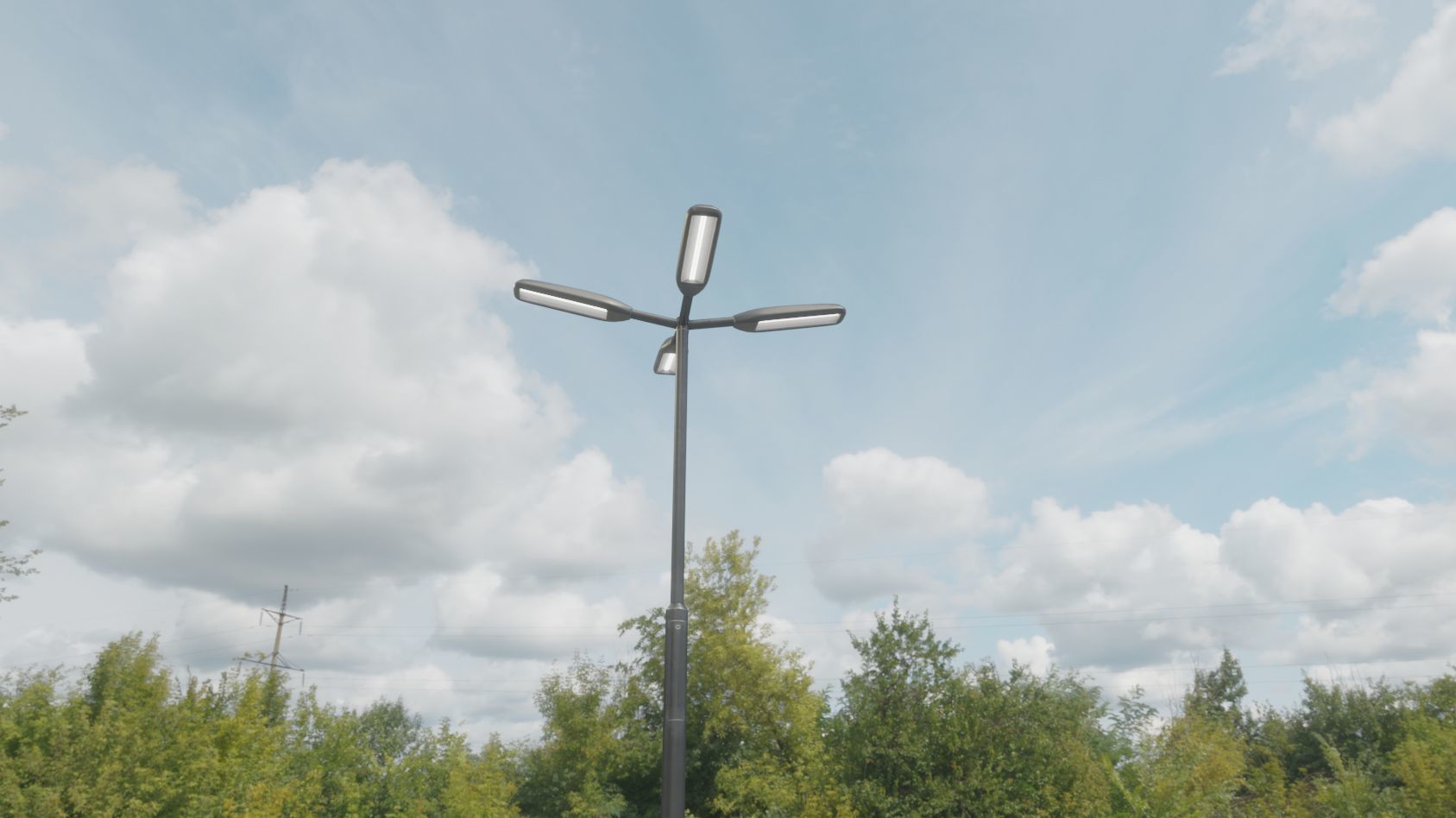 Street Light 11 version 4  3m with pole 3 Low-poly 3D model_68