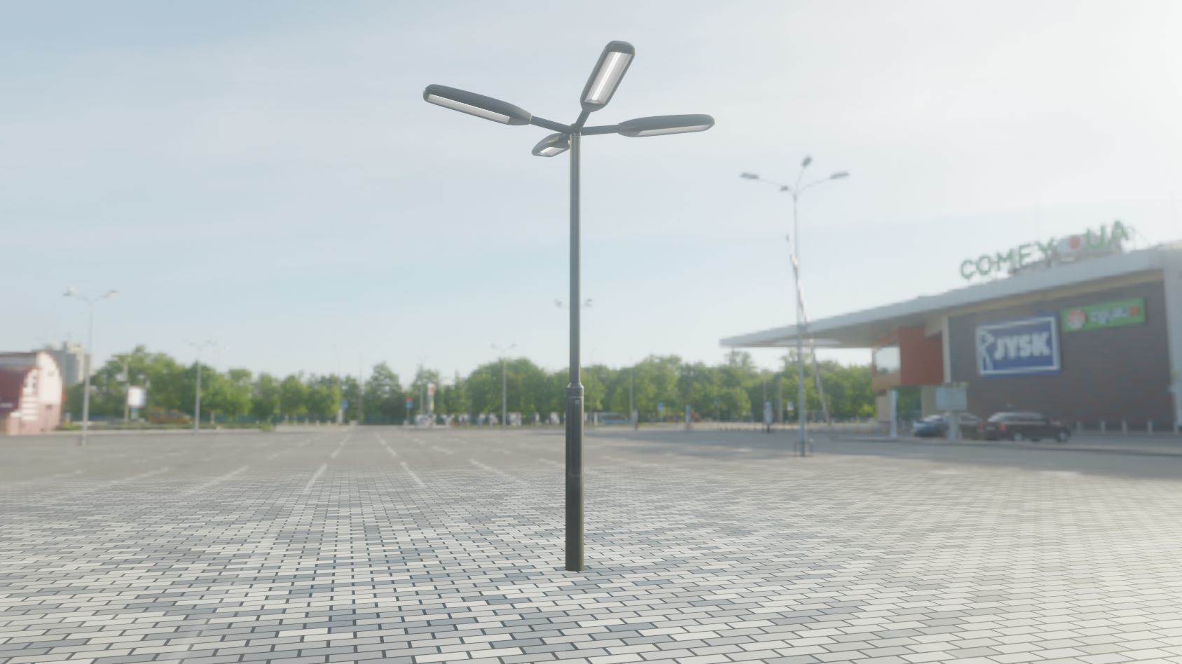 Street Light 11 version 4  3m with pole 3 Low-poly 3D model_3
