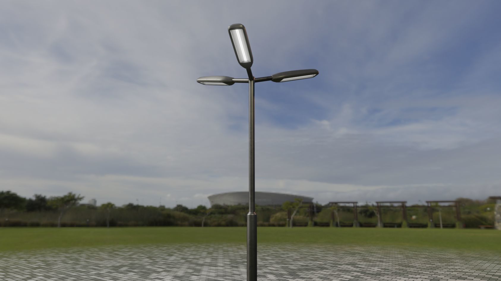 Street Light 11 version 3  3m with pole 3 Low-poly 3D model_89