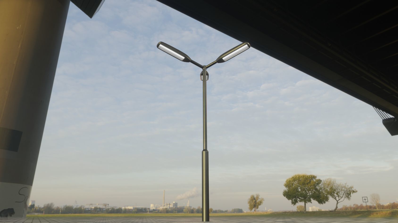 Street Light 11 version 3  3m with pole 3 Low-poly 3D model_82