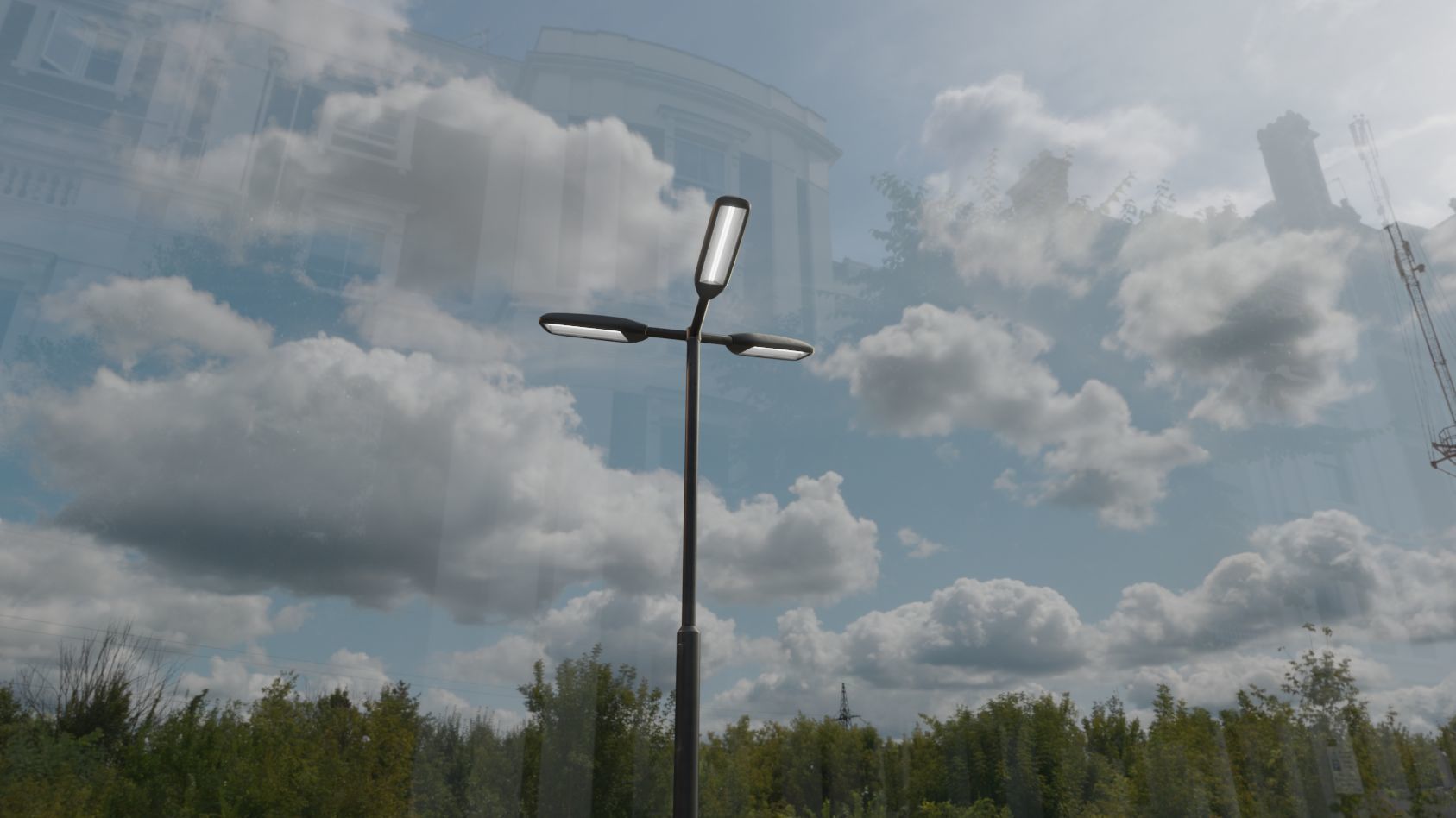 Street Light 11 version 3  3m with pole 3 Low-poly 3D model_10