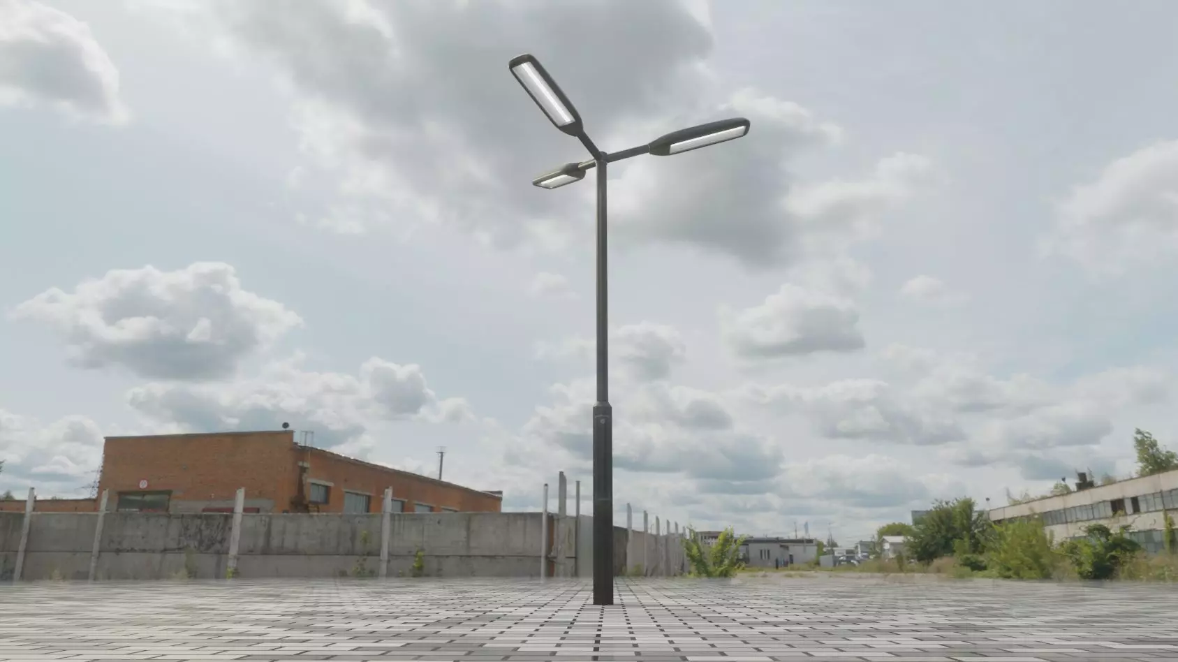 Street Light 11 version 3  3m with pole 3 Low-poly 3D model_0
