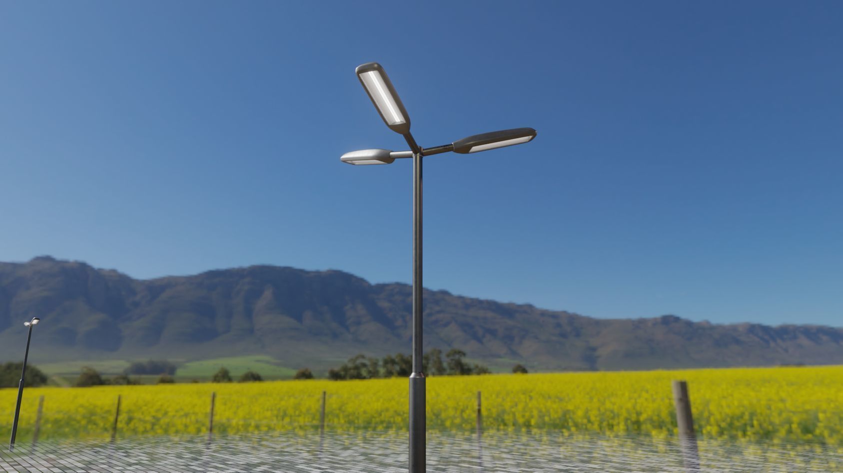 Street Light 11 version 3  3m with pole 3 Low-poly 3D model_90