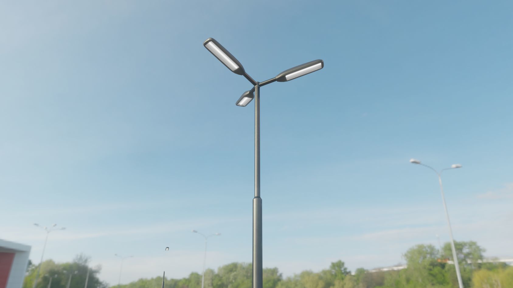Street Light 11 version 3  3m with pole 3 Low-poly 3D model_26
