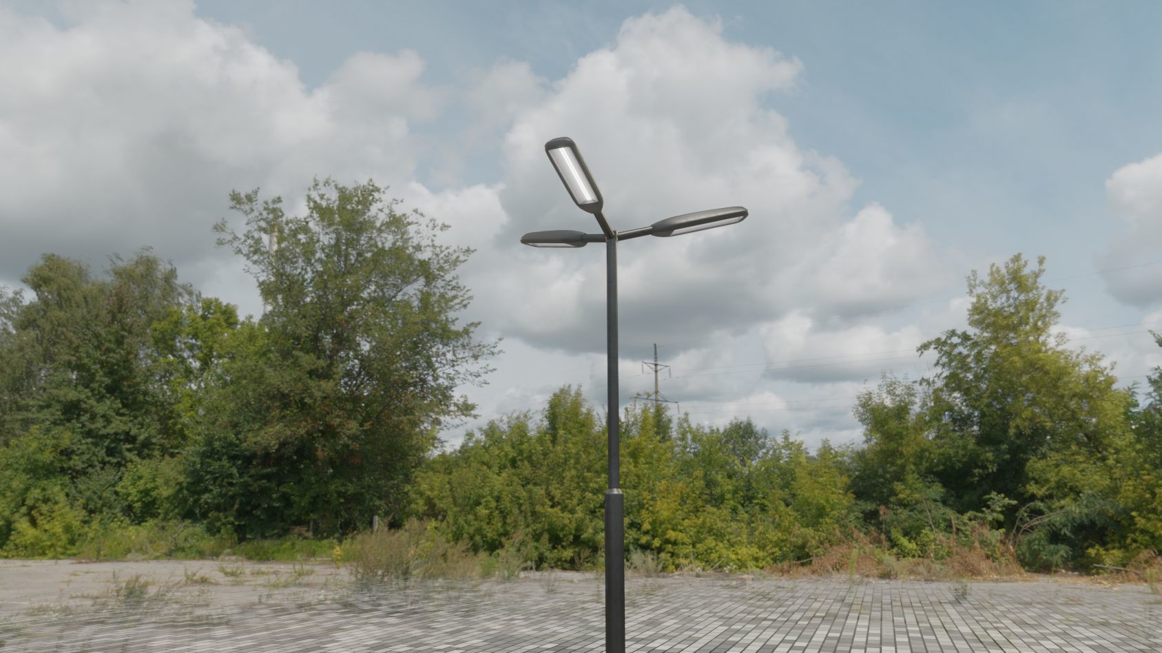 Street Light 11 version 3  3m with pole 3 Low-poly 3D model_78