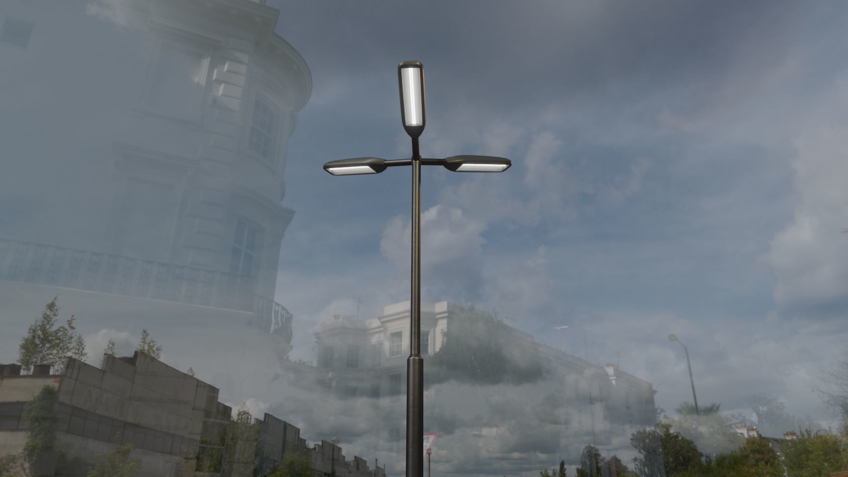 Street Light 11 version 3  3m with pole 3 Low-poly 3D model_55