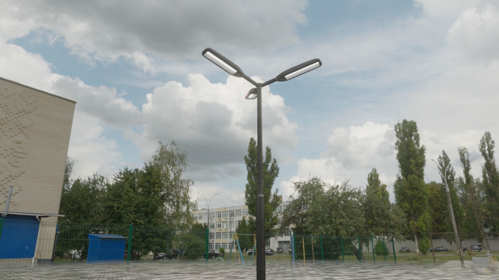 Street Light 11 version 3  3m with pole 3 Low-poly 3D model_81
