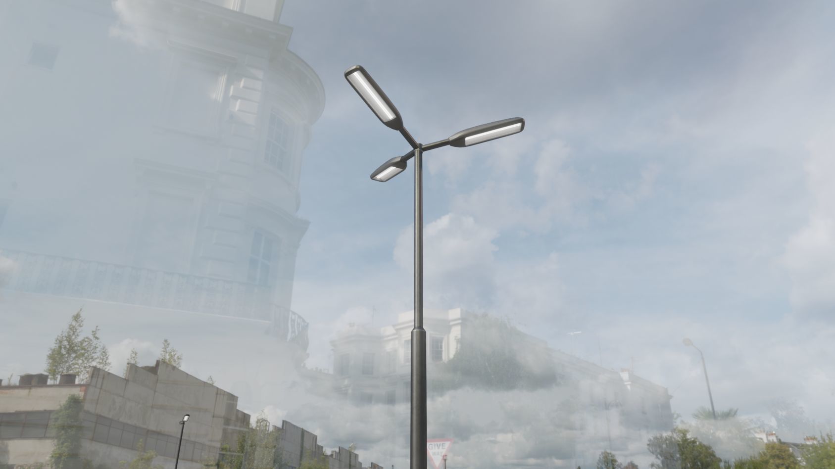 Street Light 11 version 3  3m with pole 3 Low-poly 3D model_25