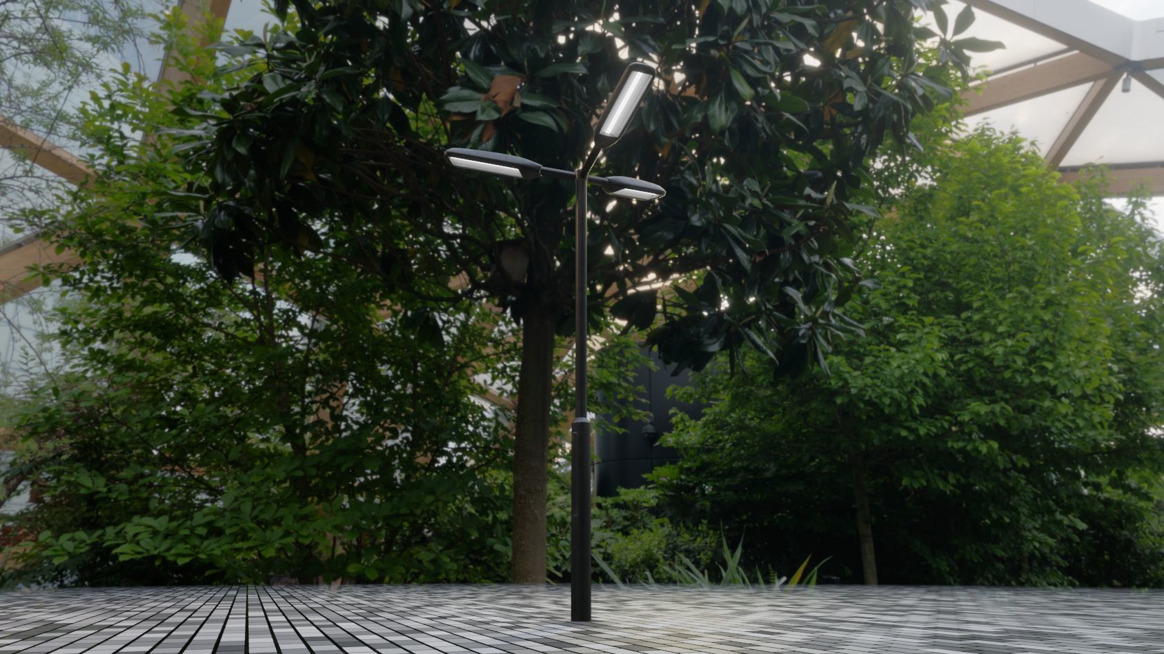 Street Light 11 version 3  3m with pole 3 Low-poly 3D model_42