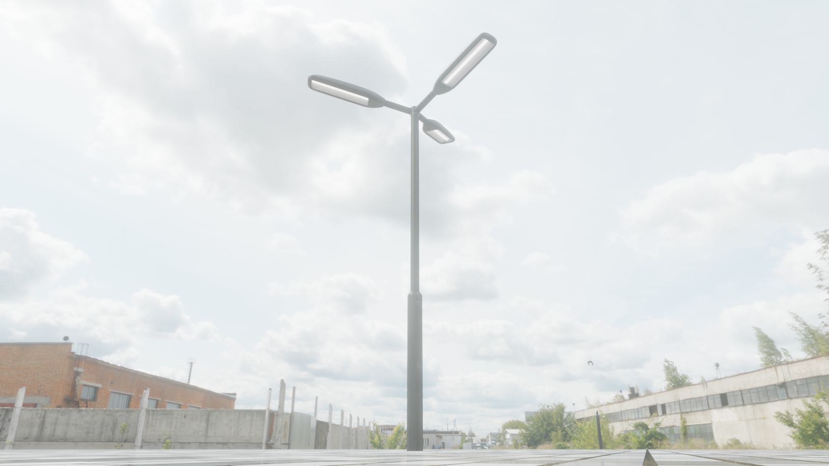 Street Light 11 version 3  3m with pole 3 Low-poly 3D model_63