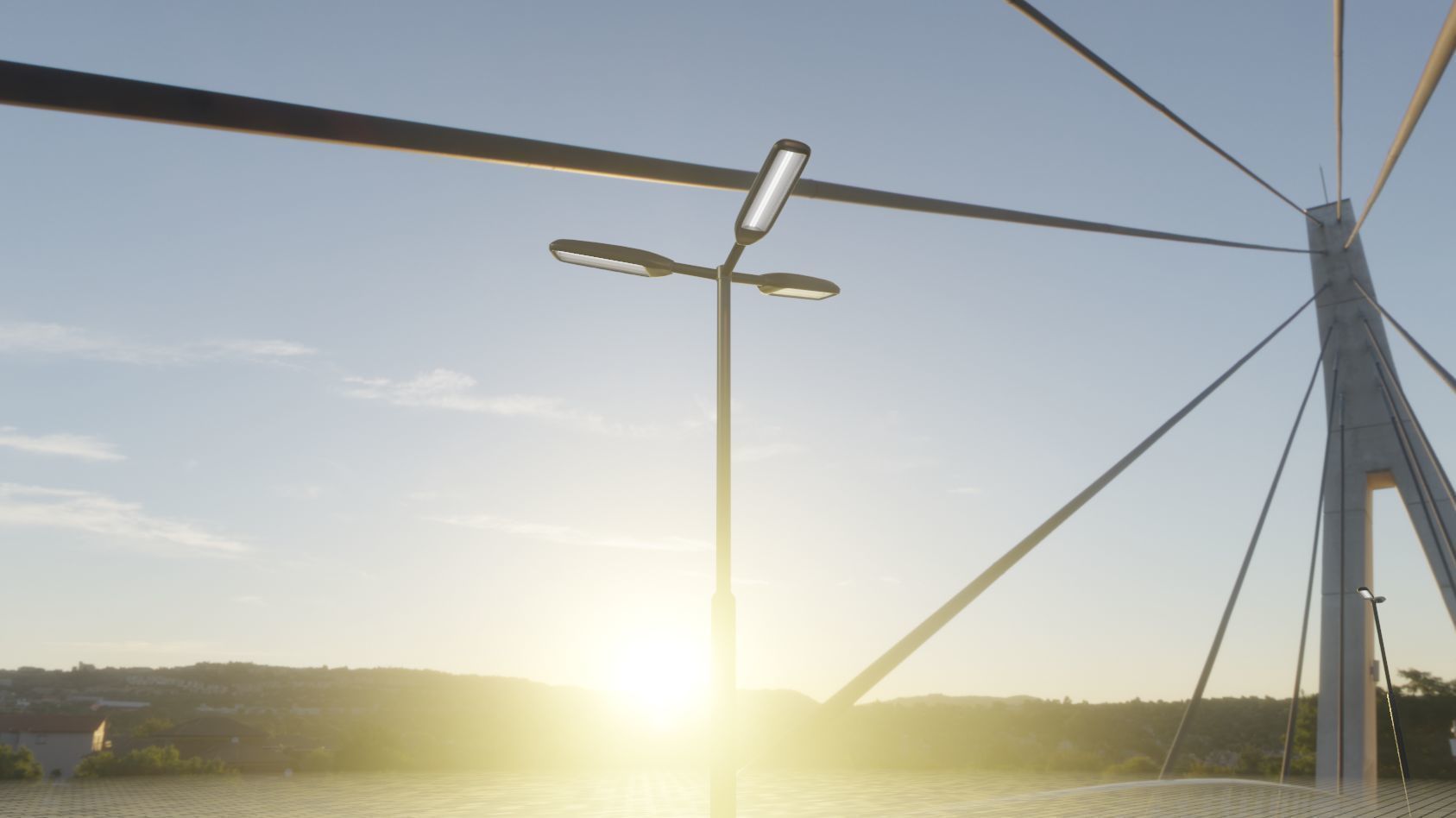 Street Light 11 version 3  3m with pole 3 Low-poly 3D model_65