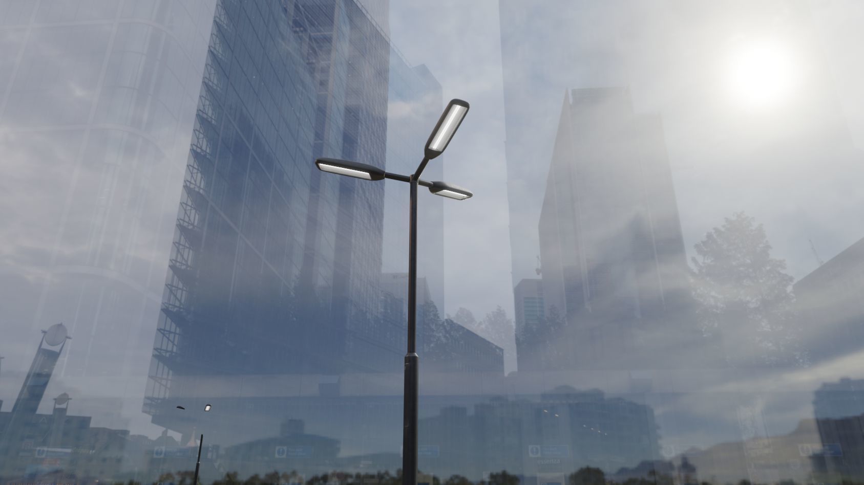 Street Light 11 version 3  3m with pole 3 Low-poly 3D model_9