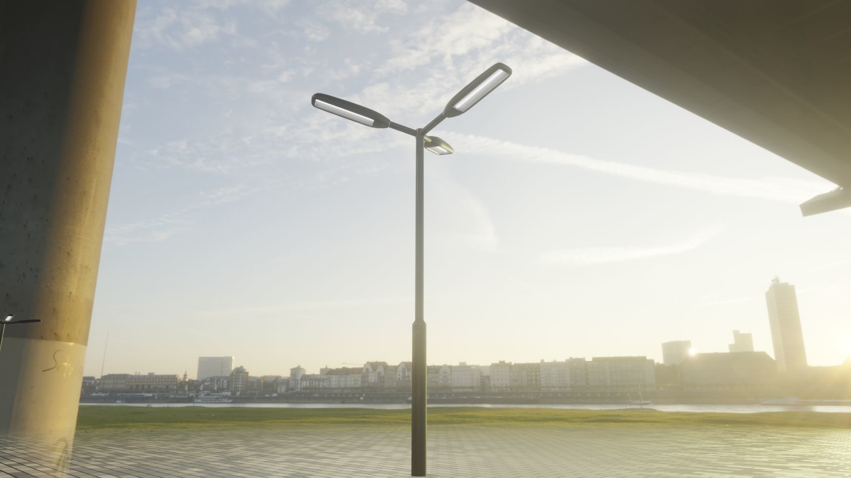 Street Light 11 version 3  3m with pole 3 Low-poly 3D model_1