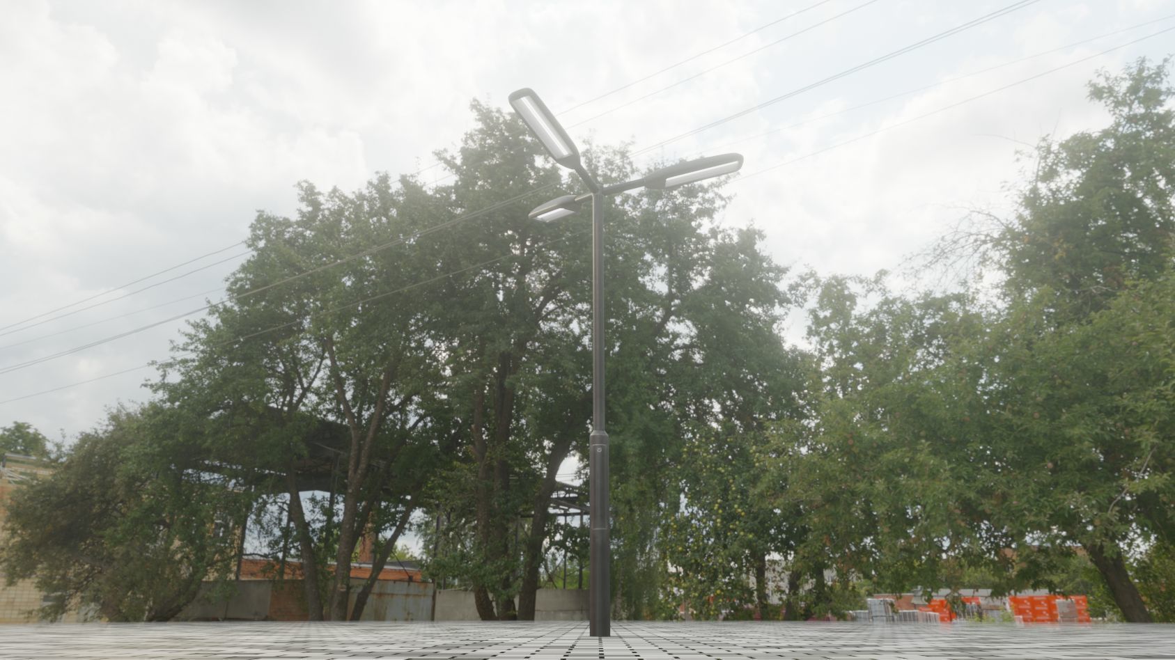 Street Light 11 version 3  3m with pole 3 Low-poly 3D model_36