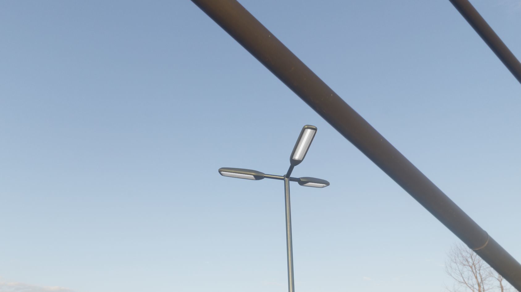 Street Light 11 version 3  3m with pole 3 Low-poly 3D model_20
