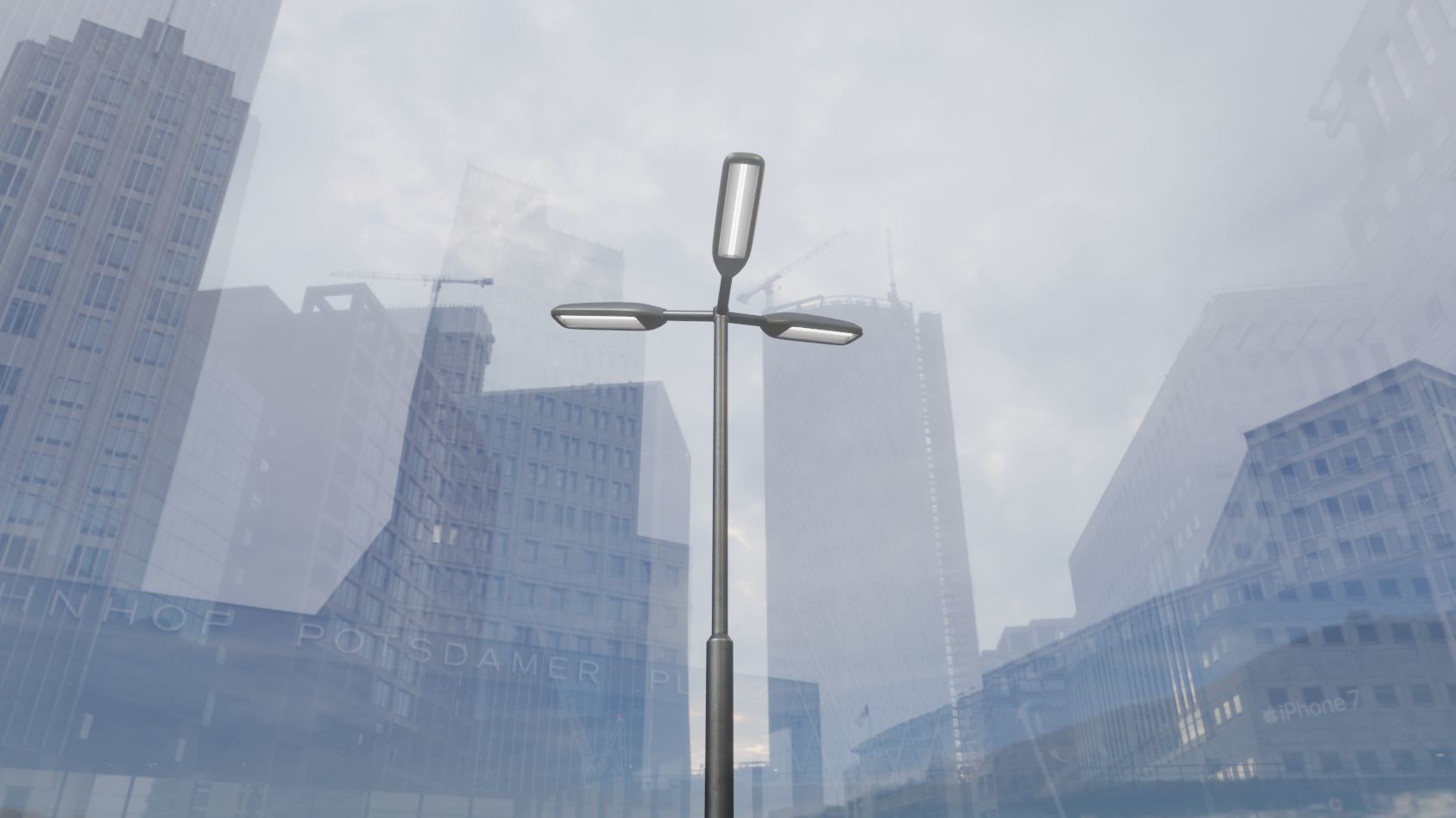 Street Light 11 version 3  3m with pole 3 Low-poly 3D model_54