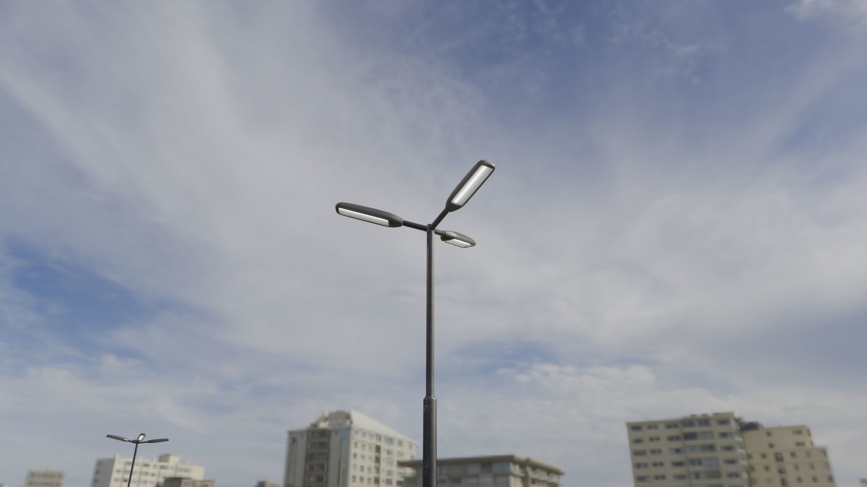 Street Light 11 version 3  3m with pole 3 Low-poly 3D model_74
