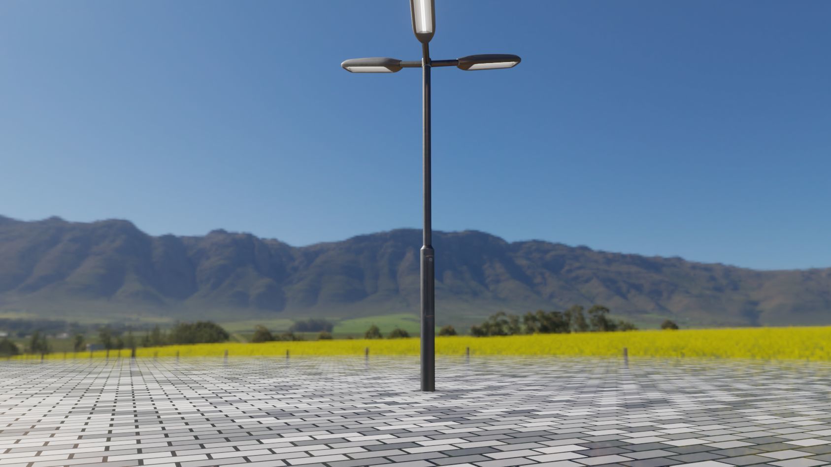 Street Light 11 version 3  3m with pole 3 Low-poly 3D model_3