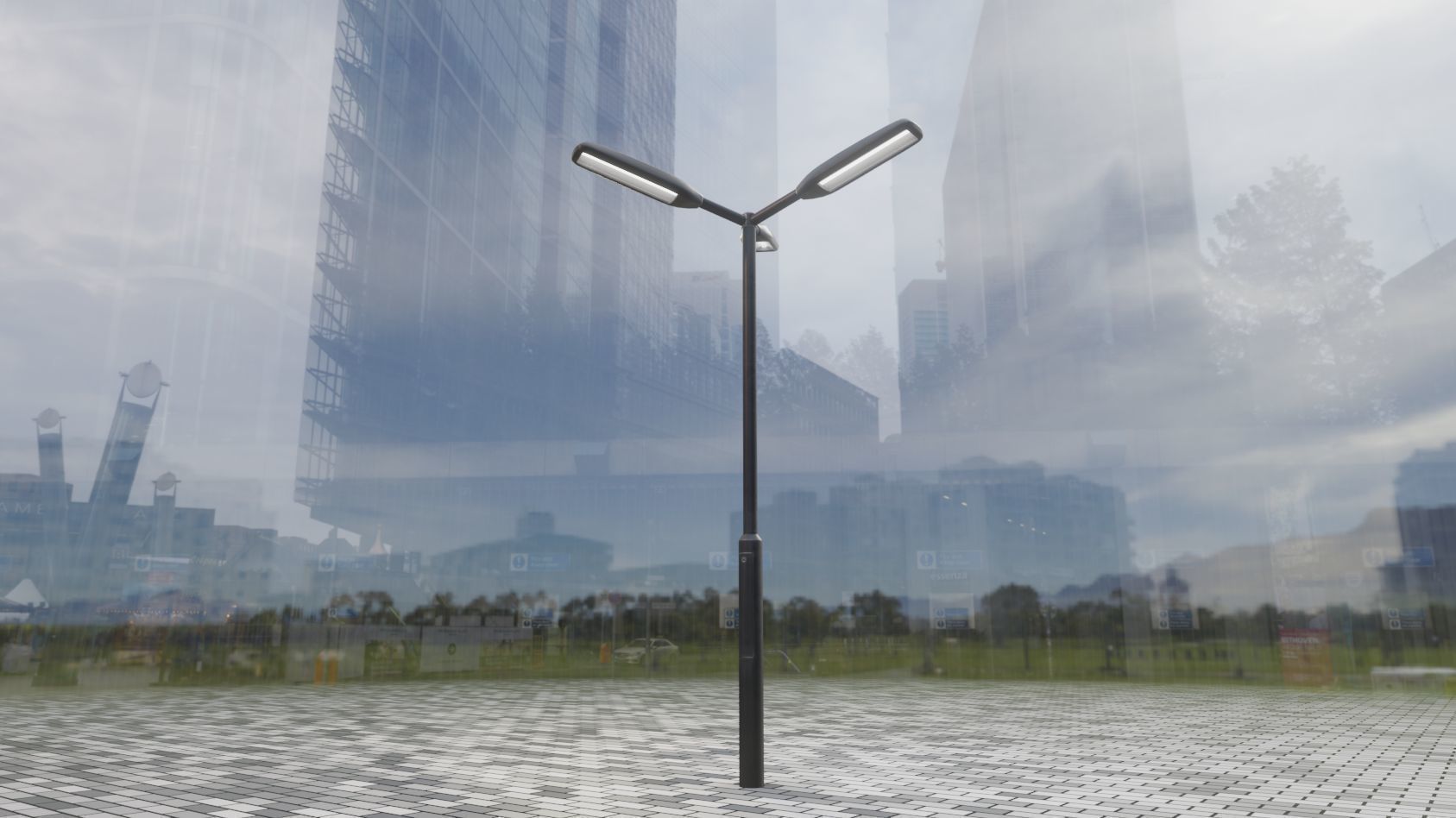 Street Light 11 version 3  3m with pole 3 Low-poly 3D model_39