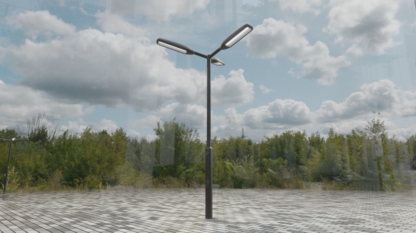 Street Light 11 version 3  3m with pole 3 Low-poly 3D model_40